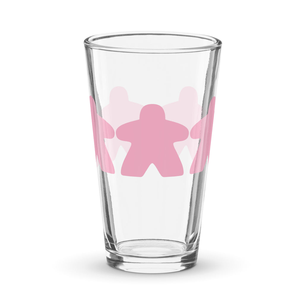 Pink Meeple Shaker Pint Glass