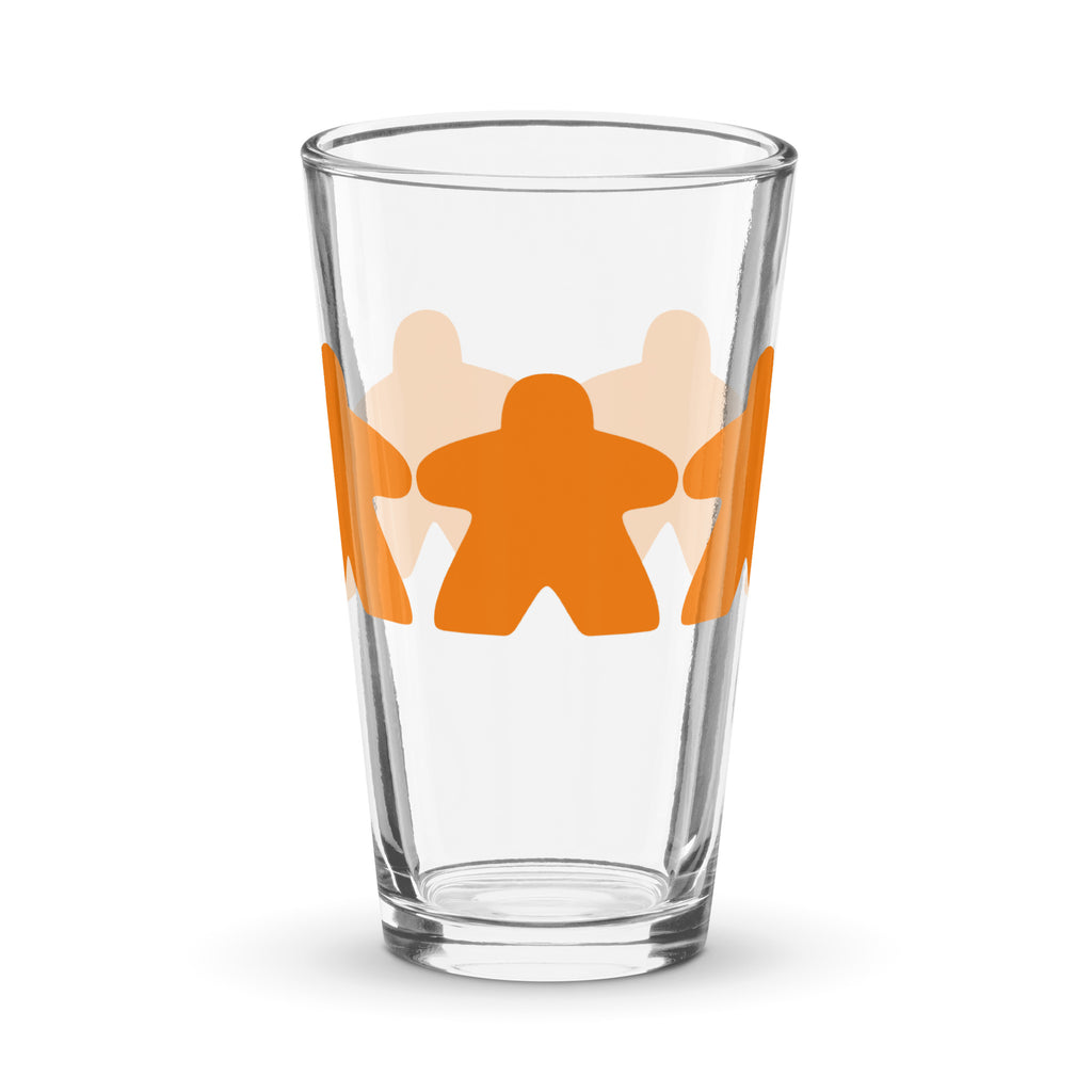 Orange Meeple Shaker Pint Glass