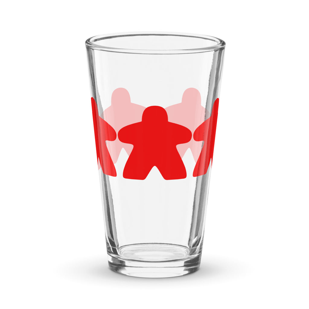 Red Meeple Shaker Pint Glass