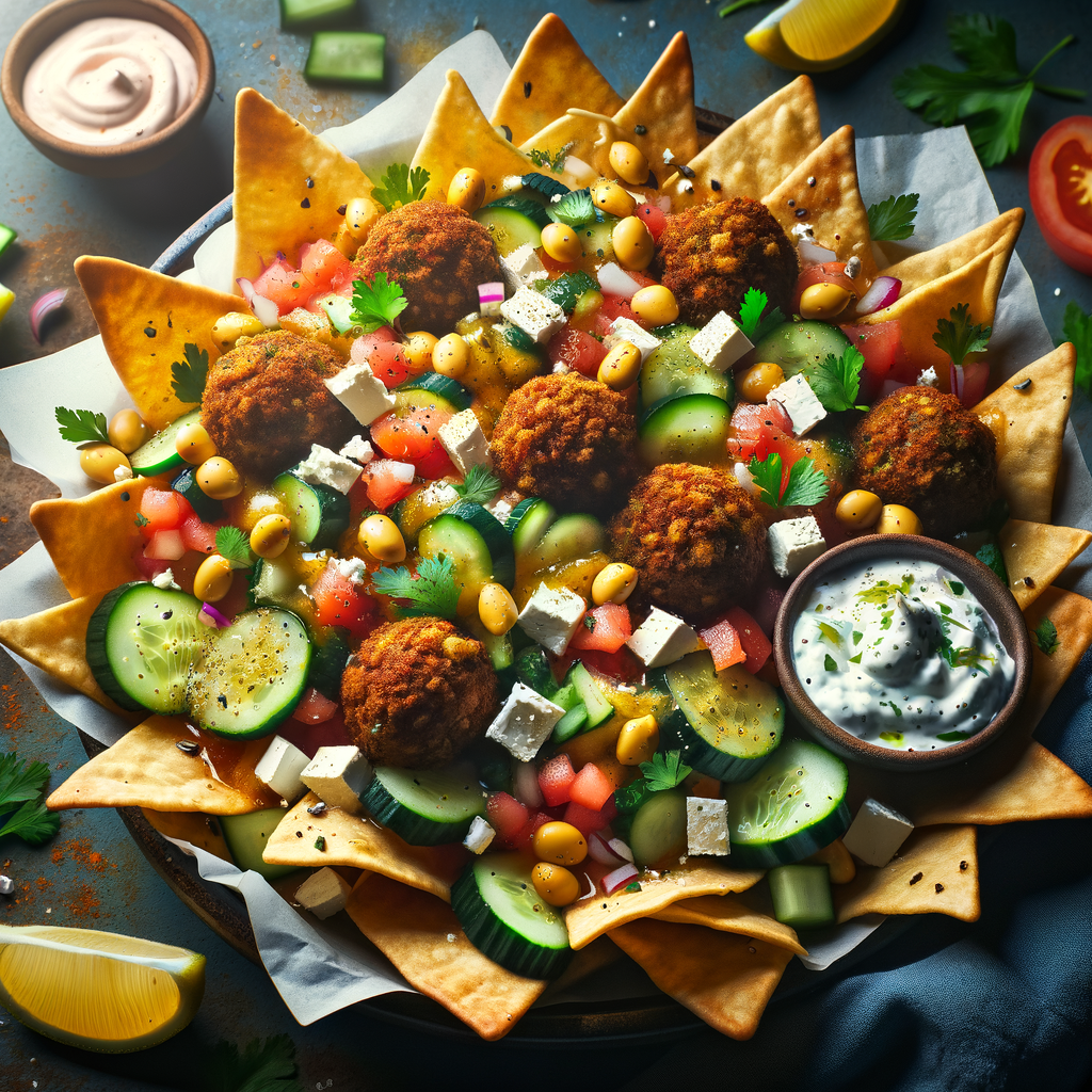 Falafel Nachos Fusion Platter