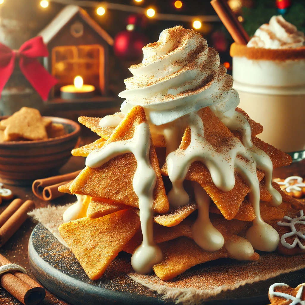 Eggnog Dessert Nachos on National Eggnog Day