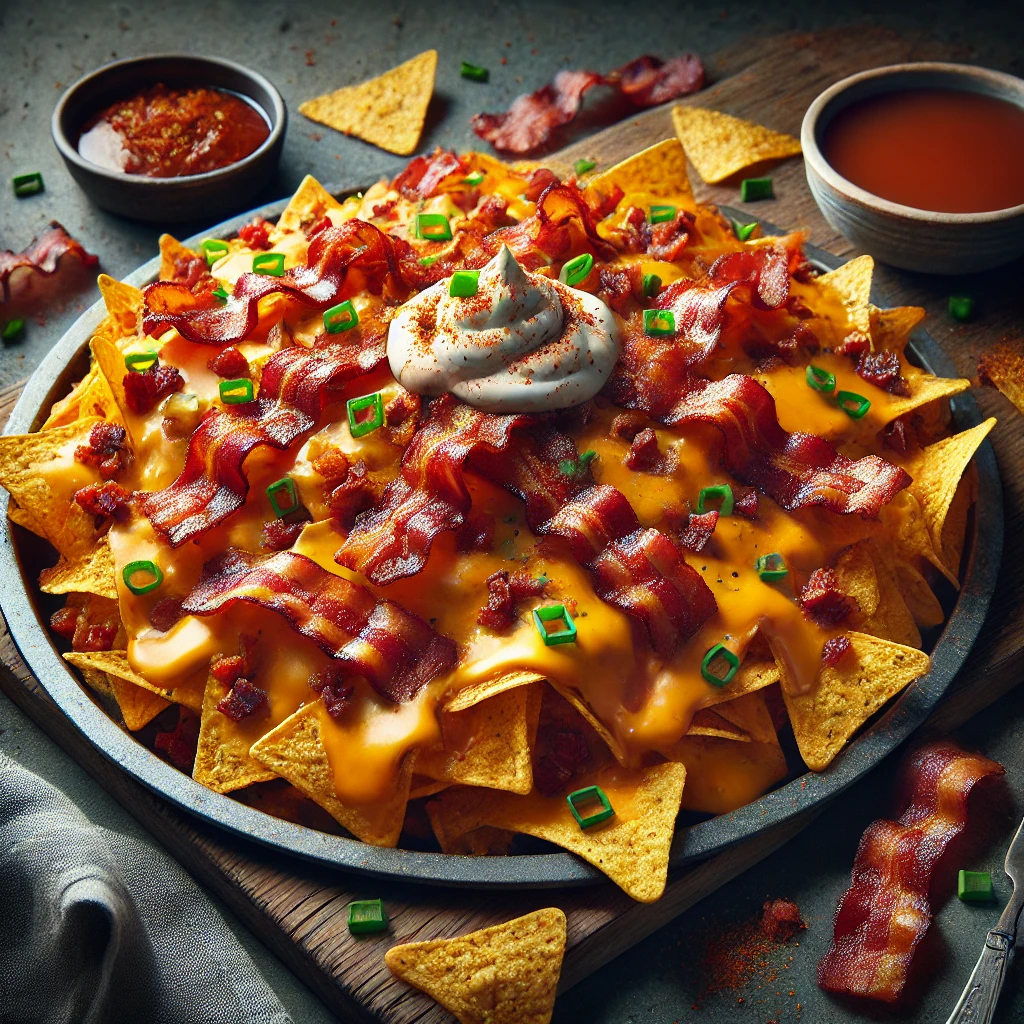 The Ultimate Bacon Nachos on National Bacon Day