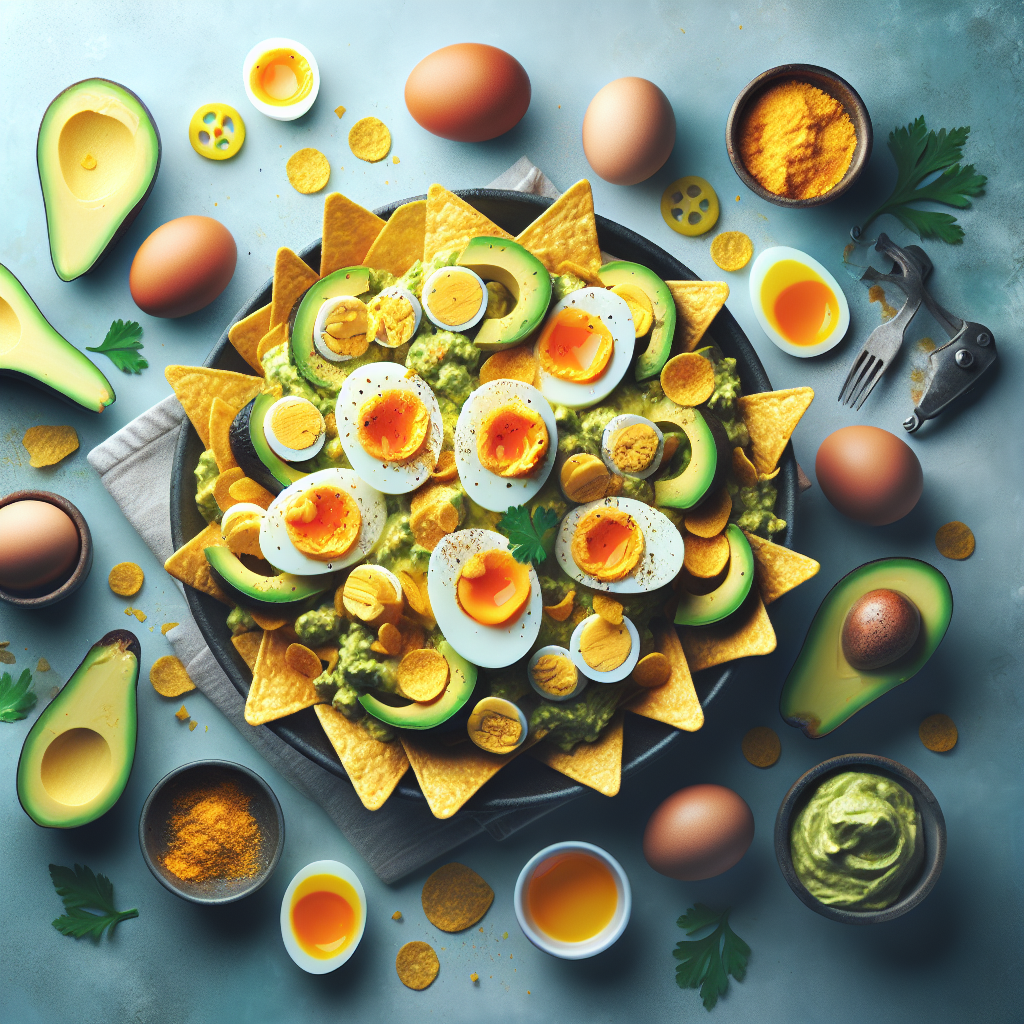 Avocado Egg Smash Nachos on National Deviled Egg Day