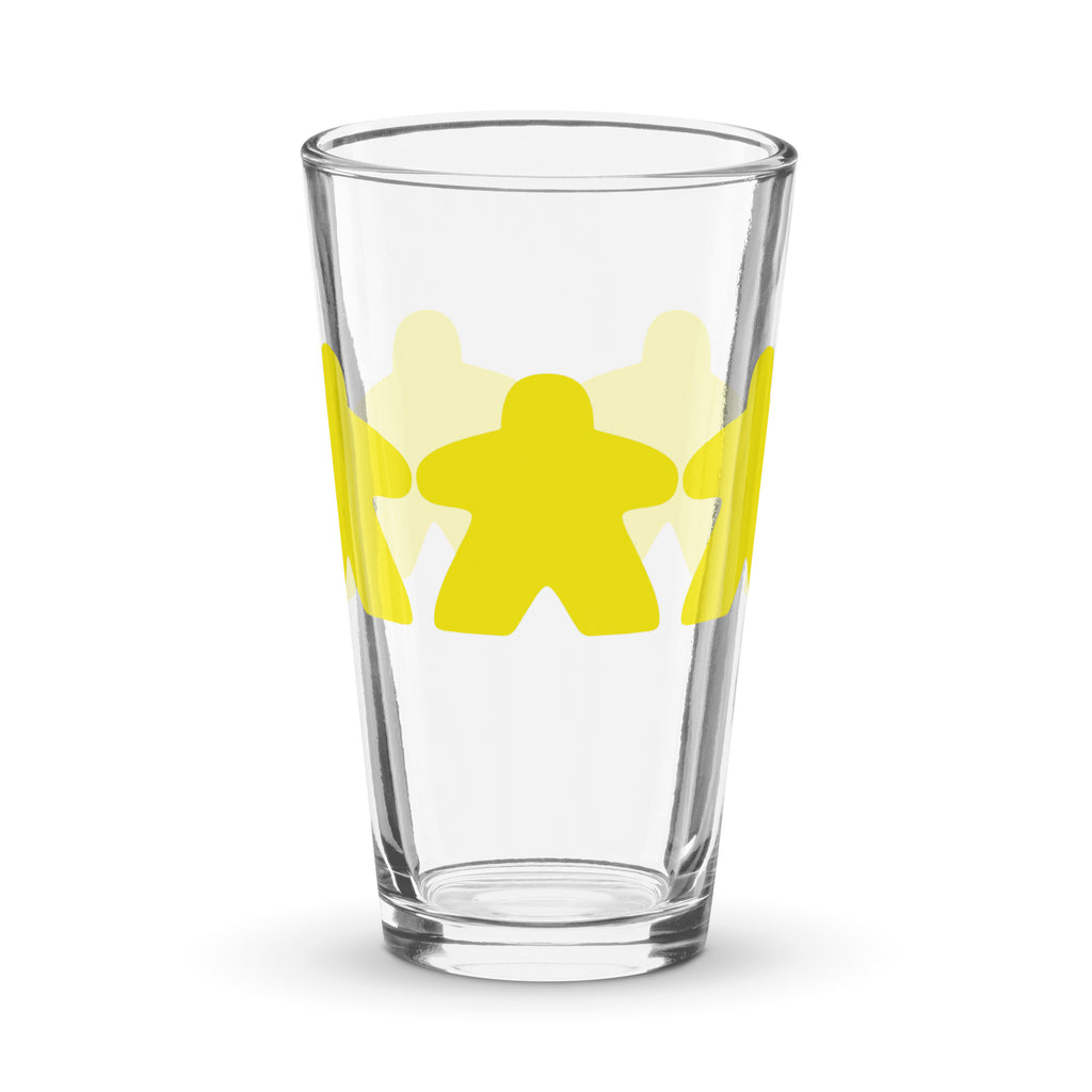 Yellow Meeple Shaker Pint Glass